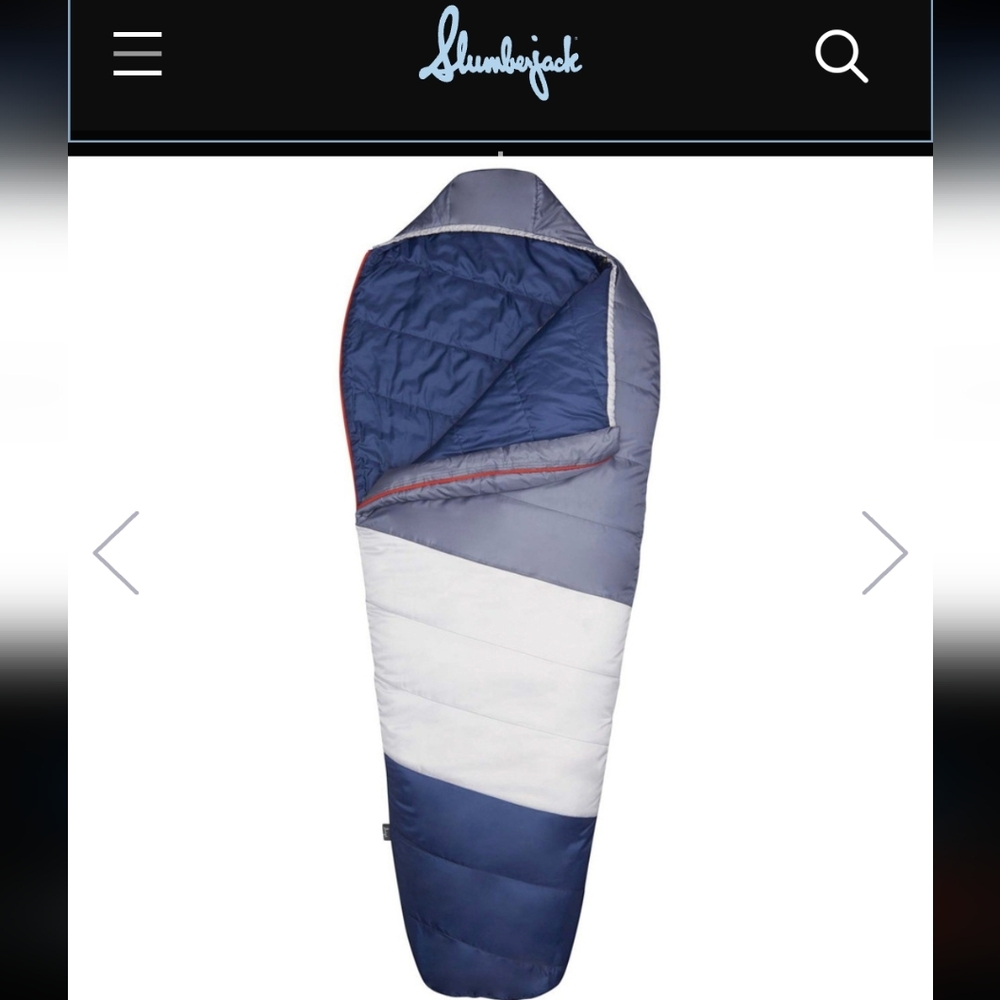 NWT The Sky Pond Mummy Sleeping Bag with Slumberloft by Slumberjack Blue